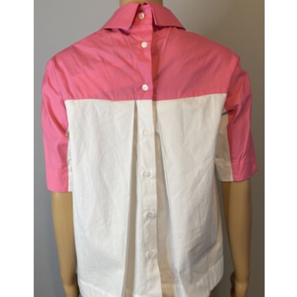 NWT I'm ISOLA MARRAS PINK/WHITE BUTTON DOWN TOP SZ 42 - Picture 3 of 5